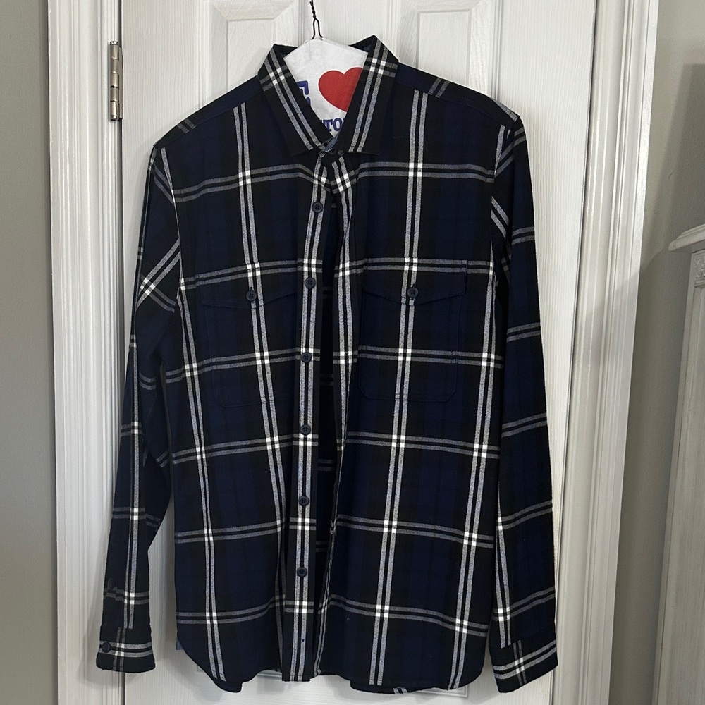 Express Dark Blue Checkered Shirt